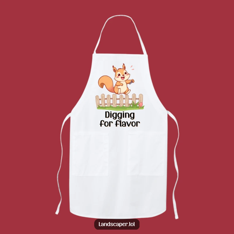 Funny Squirrel Leaping Fence Apron: Hilarious Gardener's Tool Gift