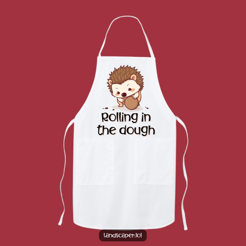 Funny Hedgehog Rolling Dirt Apron - Kitchen Fun & Protection, Great Chef Gift
