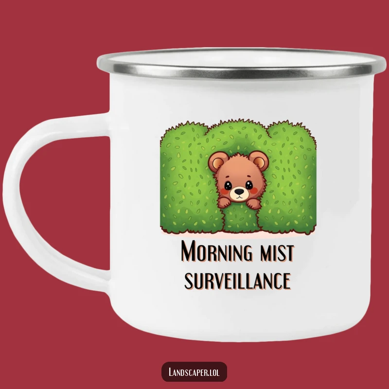 Funny Bear Cub Hedge Camping Mug: Your Hilarious Companion for Outdoor Adventures