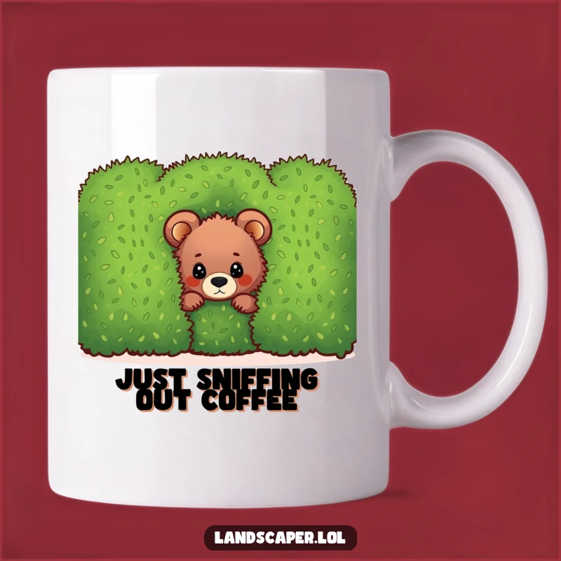 Funny Bear Cub Hedge Hugger Mug: A Hilarious Peek-a-Boo Gift for Nature Lovers