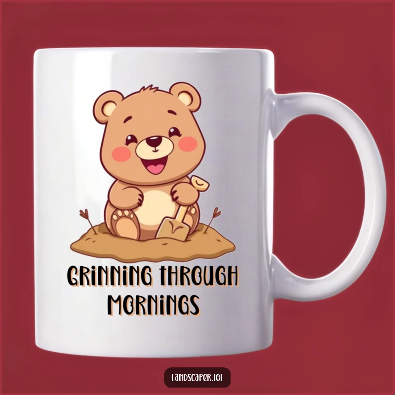 Funny Bear Digging Mug: Hilarious Adventure Humor Gift for Outdoorsy Folks