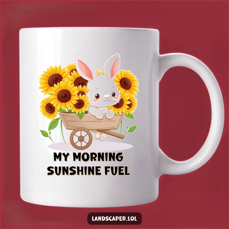 Funny Bunny Sunflower Mug: Cheerful Garden Humor for a Bright Day