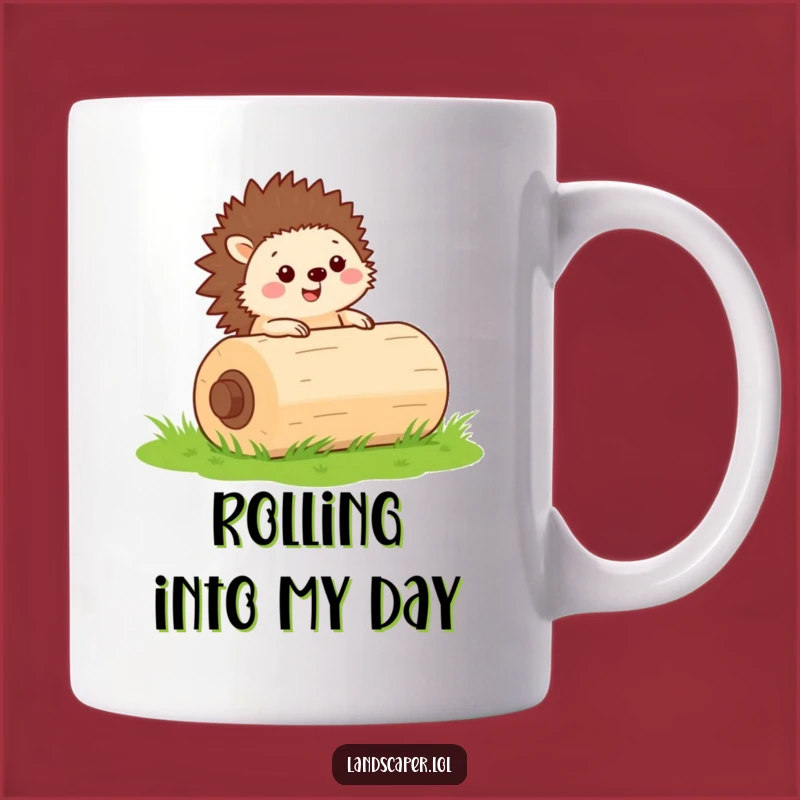 Funny Hedgehog Roller Mug: Adorable Groundskeeper Humor for Your Morning