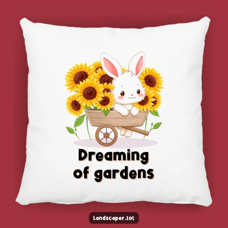 Funny Bunny Sunflower Pillow: Cozy Comfort with Garden Whimsy