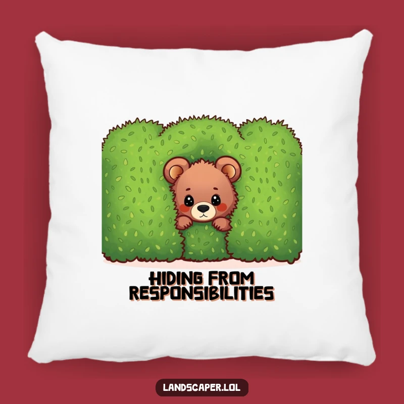 Funny Bear Cub Hedge Pillow: Add a Touch of Adorable Humor to Your Cozy Space