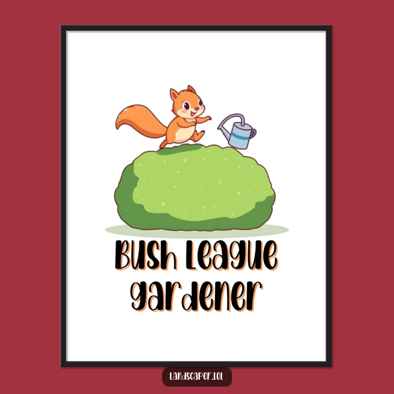 Funny Squirrel Digital Art - Hilarious Gardener Scene for Instant Download - Unique Gift!