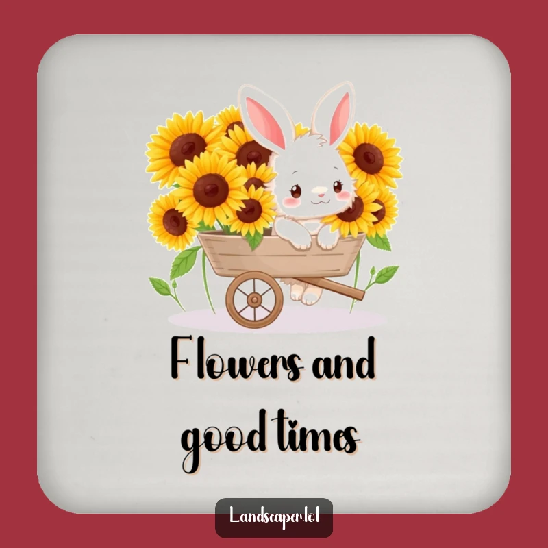 Funny Bunny Sunflower Coasters: Cheerful Protection for Your Surfaces
