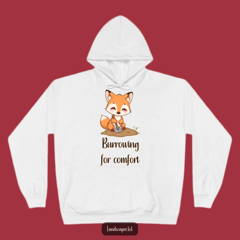 Cozy Funny Fox Digging Hoodie: Stay Warm While Chasing Your Goals in Style