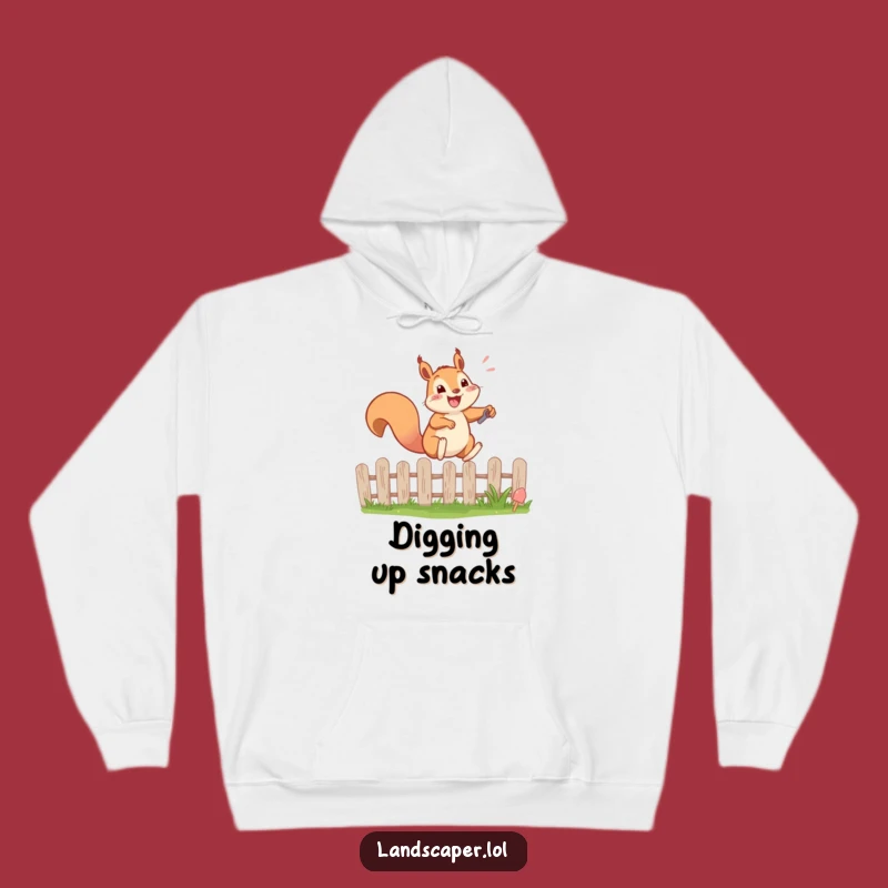 Funny Squirrel Leaping Fence Hoodie: Cozy & Energetic Garden Gift