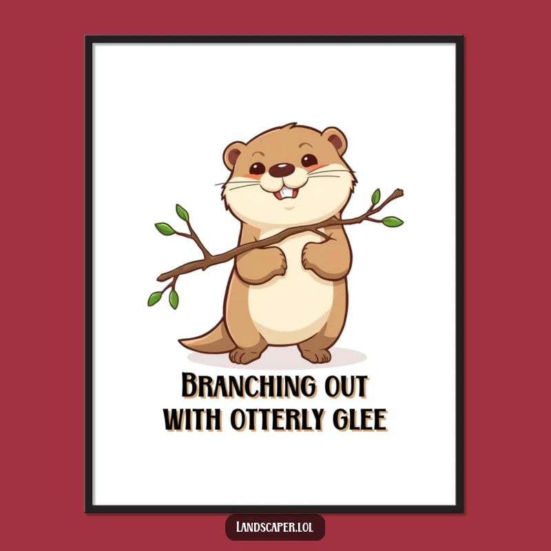 Free Printable Wall Art: Determined Otter, Funny Downloadable Decor & Gift