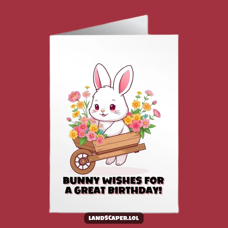 Free Printable Birthday Card: Funny Bunny Flower Power Humor for a Downloadable Gift