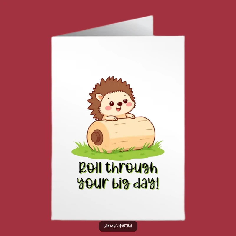 Free Printable Birthday Card: Rolling Hedgehog Gardener, Fun Yard Work Downloadable