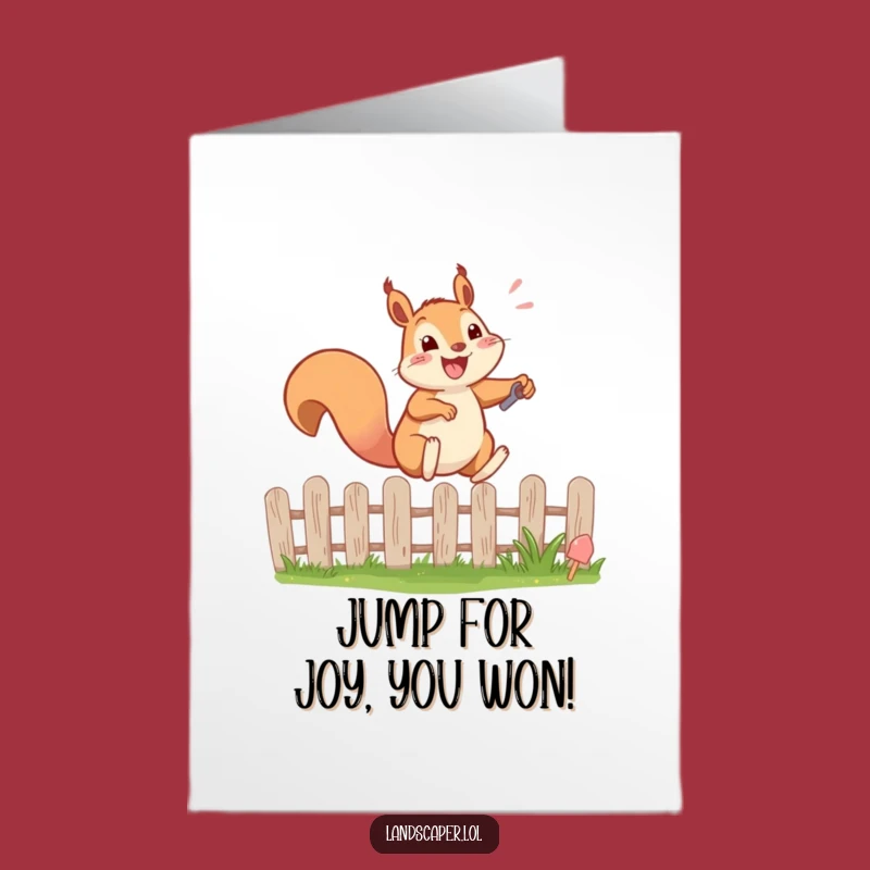 Free Printable Squirrel Congrats Card: Funny Leaping Squirrel - Downloadable Achievement Gift