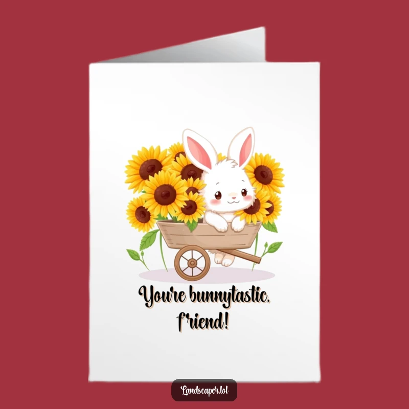 Free Printable Congrats Card: Bunny Blooms, Sunflower Success Downloadable Greeting