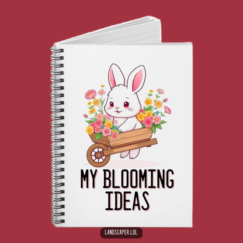Funny Bunny Flower Wheelbarrow Notebook: Garden Notes with Whimsy