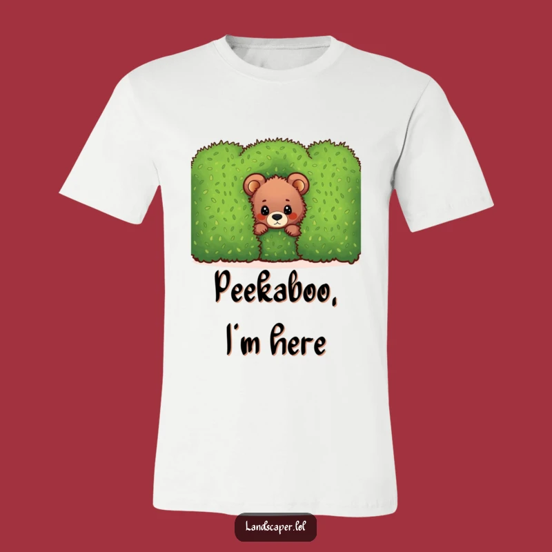 Funny Curious Bear Cub Peek Tee: A Hilarious Woodland Creature Shirt for All Ages