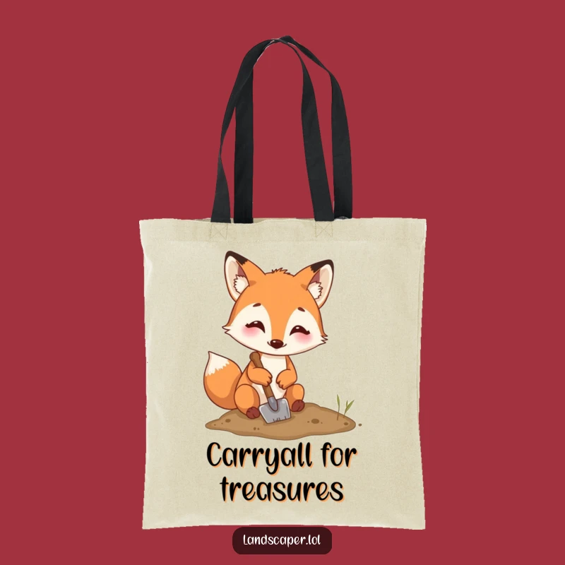 Funny Fox Digging Tote Bag: Carry Your Essentials with This Hilarious Garden Helper