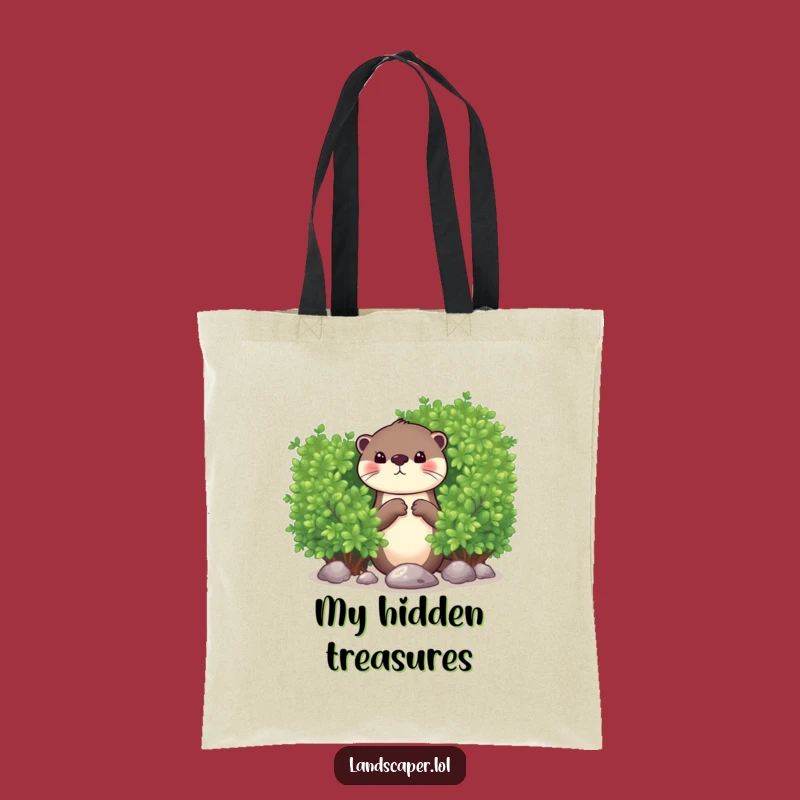 Funny Otter Peeking Pebble Tote Bag: Practical & Hilarious Wildlife Gift